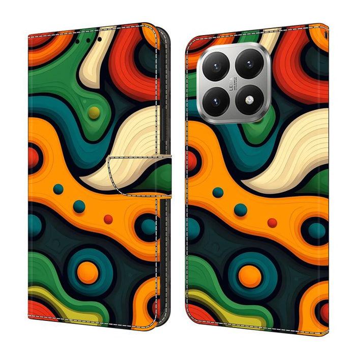 Funda para teléfono de cuero vegano pintado con efecto cristal, For Xiaomi 17 Ultra, For Xiaomi 15T Pro, For Xiaomi 15T, For Xiaomi 14T Pro