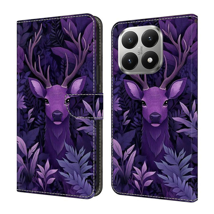 Funda para teléfono de cuero vegano pintado con efecto cristal, For Xiaomi 17 Ultra, For Xiaomi 15T Pro, For Xiaomi 15T, For Xiaomi 14T Pro