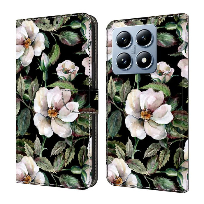 Funda para teléfono de cuero vegano pintado con efecto cristal, For Xiaomi 17 Ultra, For Xiaomi 15T Pro, For Xiaomi 15T, For Xiaomi 14T Pro