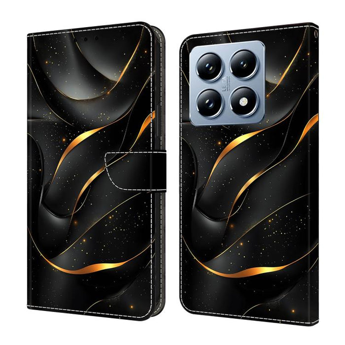 Funda para teléfono de cuero vegano pintado con efecto cristal, For Xiaomi 17 Ultra, For Xiaomi 15T Pro, For Xiaomi 15T, For Xiaomi 14T Pro