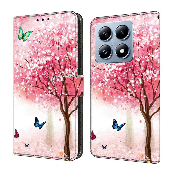 Funda para teléfono de cuero vegano pintado con efecto cristal, For Xiaomi 17 Ultra, For Xiaomi 15T Pro, For Xiaomi 15T, For Xiaomi 14T Pro