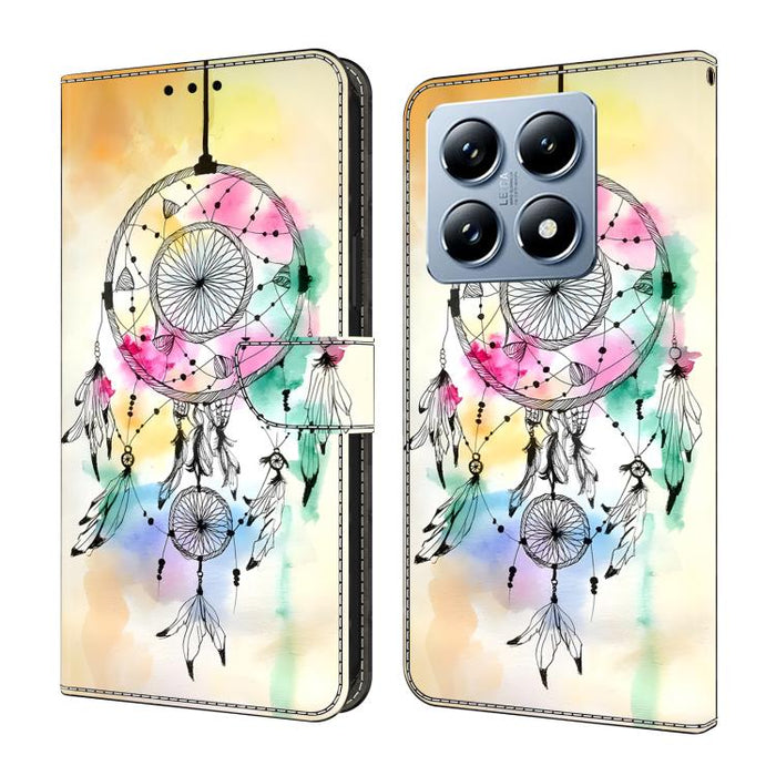 Funda para teléfono de cuero vegano pintado con efecto cristal, For Xiaomi 17 Ultra, For Xiaomi 15T Pro, For Xiaomi 15T, For Xiaomi 14T Pro