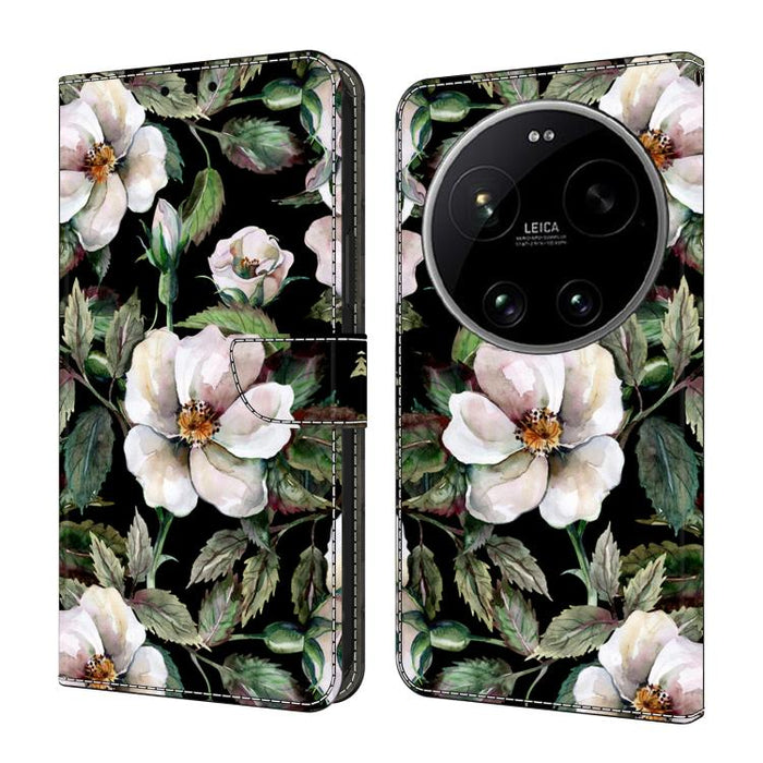 Funda para teléfono de cuero vegano pintado con efecto cristal, For Xiaomi 17 Ultra, For Xiaomi 15T Pro, For Xiaomi 15T, For Xiaomi 14T Pro