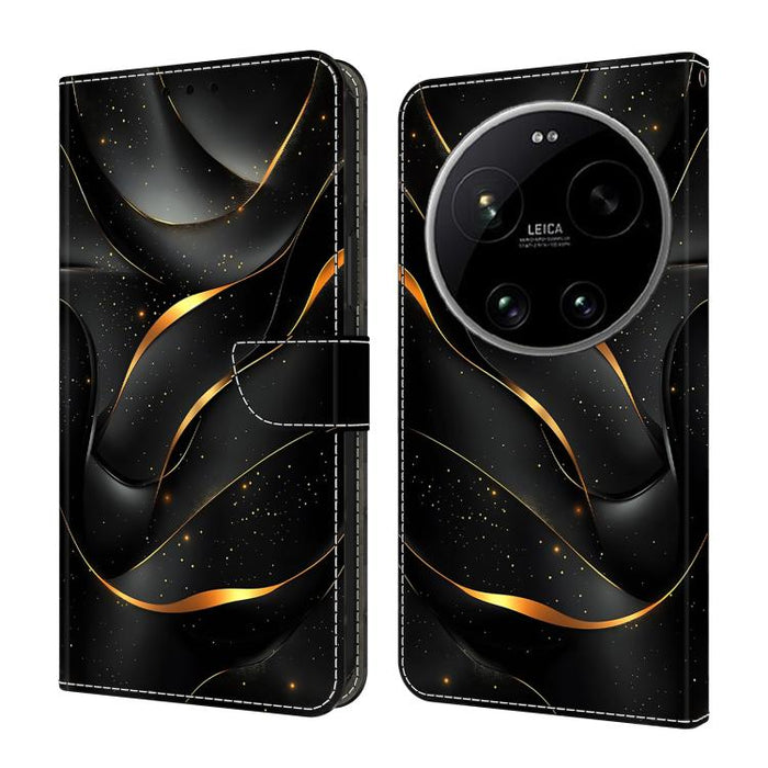 Funda para teléfono de cuero vegano pintado con efecto cristal, For Xiaomi 17 Ultra, For Xiaomi 15T Pro, For Xiaomi 15T, For Xiaomi 14T Pro
