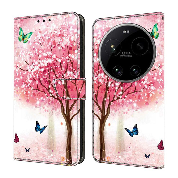 Funda para teléfono de cuero vegano pintado con efecto cristal, For Xiaomi 17 Ultra, For Xiaomi 15T Pro, For Xiaomi 15T, For Xiaomi 14T Pro