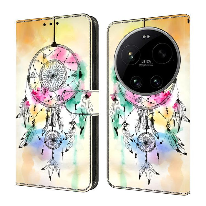 Funda para teléfono de cuero vegano pintado con efecto cristal, For Xiaomi 17 Ultra, For Xiaomi 15T Pro, For Xiaomi 15T, For Xiaomi 14T Pro