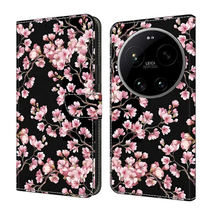 Funda para teléfono de cuero vegano pintado con efecto cristal, For Xiaomi 17 Ultra, For Xiaomi 15T Pro, For Xiaomi 15T, For Xiaomi 14T Pro