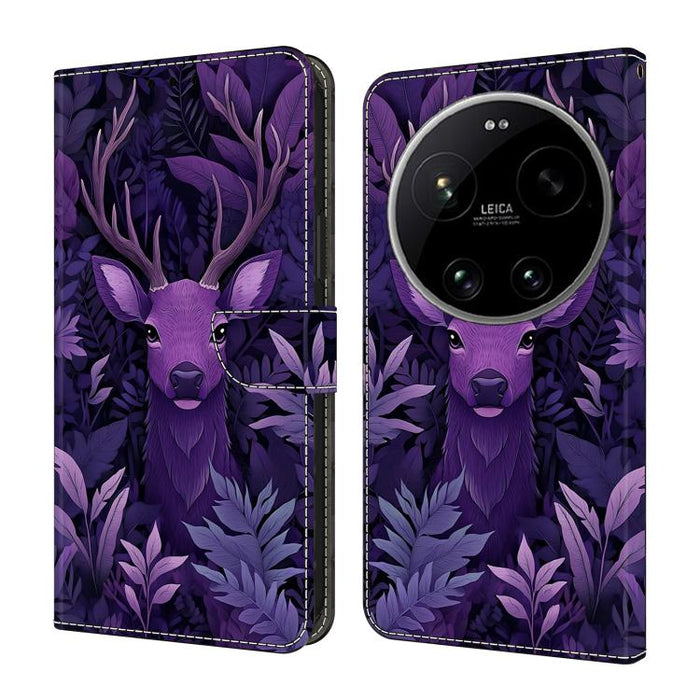 Funda para teléfono de cuero vegano pintado con efecto cristal, For Xiaomi 17 Ultra, For Xiaomi 15T Pro, For Xiaomi 15T, For Xiaomi 14T Pro