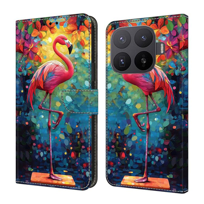 Funda para teléfono de cuero vegano pintado con efecto cristal, For Xiaomi 17 Ultra, For Xiaomi 15T Pro, For Xiaomi 15T, For Xiaomi 14T Pro
