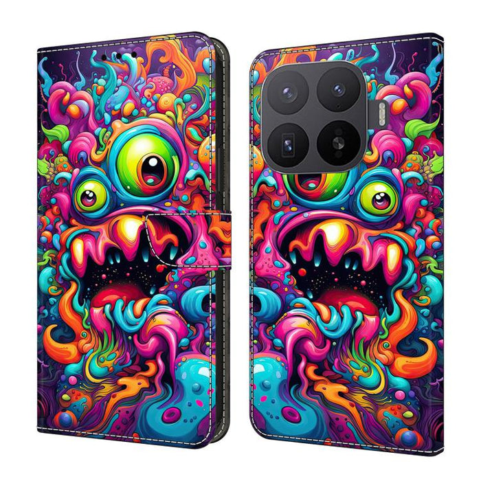 Funda para teléfono de cuero vegano pintado con efecto cristal, For Xiaomi 17 Ultra, For Xiaomi 15T Pro, For Xiaomi 15T, For Xiaomi 14T Pro