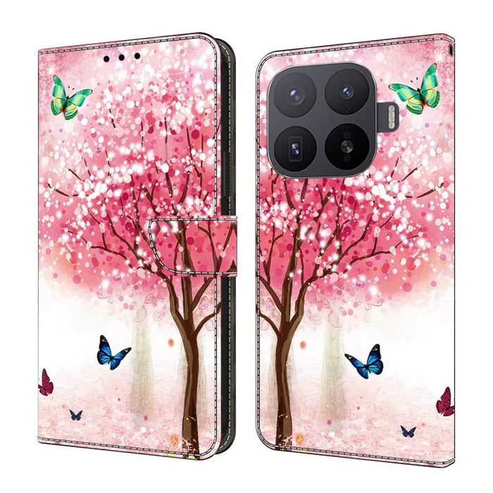 Funda para teléfono de cuero vegano pintado con efecto cristal, For Xiaomi 17 Ultra, For Xiaomi 15T Pro, For Xiaomi 15T, For Xiaomi 14T Pro