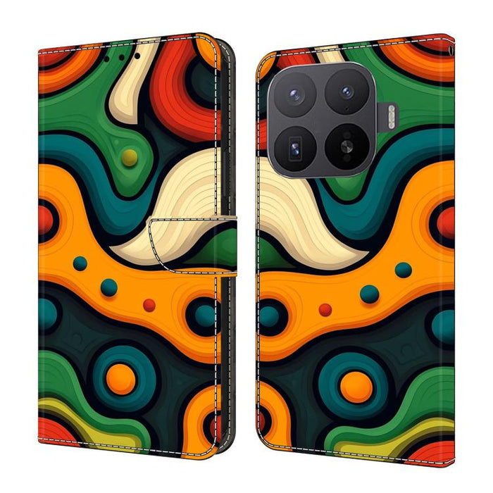 Funda para teléfono de cuero vegano pintado con efecto cristal, For Xiaomi 17 Ultra, For Xiaomi 15T Pro, For Xiaomi 15T, For Xiaomi 14T Pro
