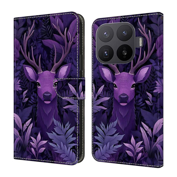 Funda para teléfono de cuero vegano pintado con efecto cristal, For Xiaomi 17 Ultra, For Xiaomi 15T Pro, For Xiaomi 15T, For Xiaomi 14T Pro