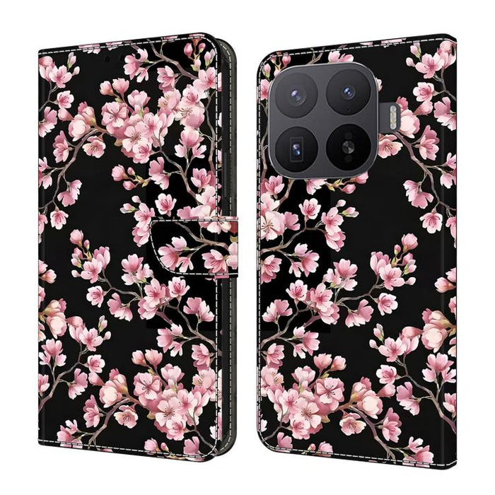 Funda para teléfono de cuero vegano pintado con efecto cristal, For Xiaomi 17 Ultra, For Xiaomi 15T Pro, For Xiaomi 15T, For Xiaomi 14T Pro