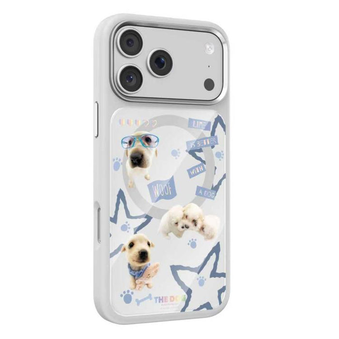 Funda magnética para teléfono de silicona líquida con estampado de cachorros Mutural, For iPhone 17 Pro Max, For iPhone 17 Pro