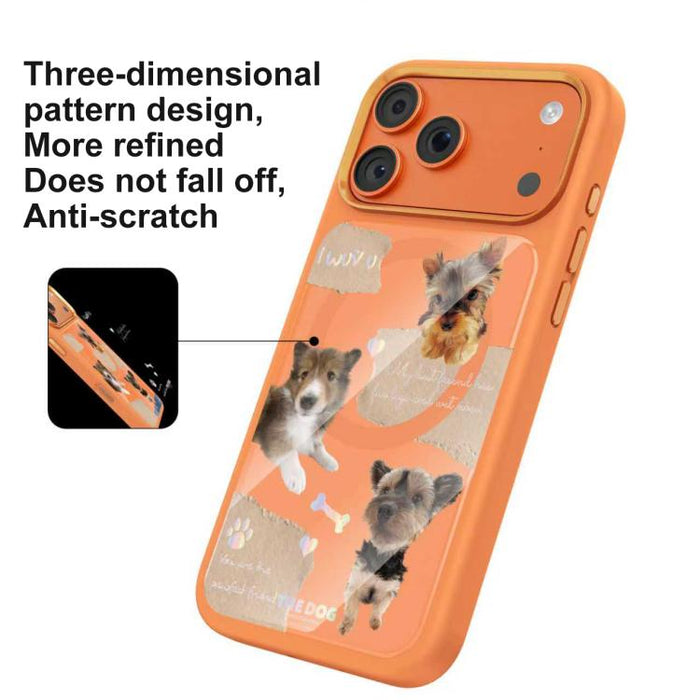 Funda magnética para teléfono de silicona líquida con estampado de cachorros Mutural, For iPhone 17 Pro Max, For iPhone 17 Pro