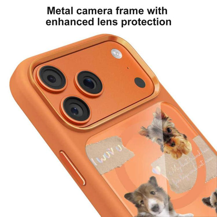 Funda magnética para teléfono de silicona líquida con estampado de cachorros Mutural, For iPhone 17 Pro Max, For iPhone 17 Pro