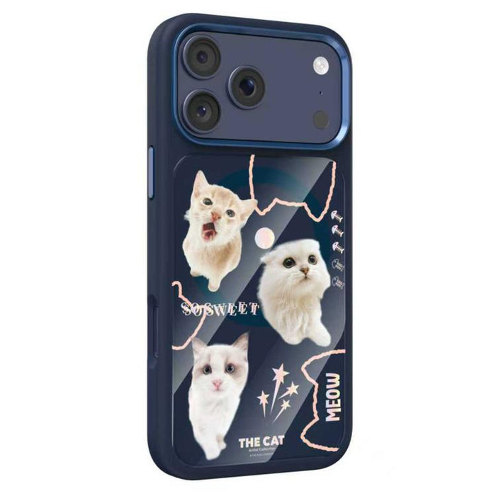 Funda magnética de silicona líquida con estampado de gatos de Mutural, For iPhone 17 Pro Max, For iPhone 17 Pro