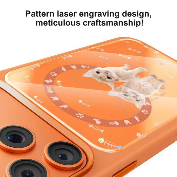 Funda magnética de silicona líquida con estampado de gatos de Mutural, For iPhone 17 Pro Max, For iPhone 17 Pro
