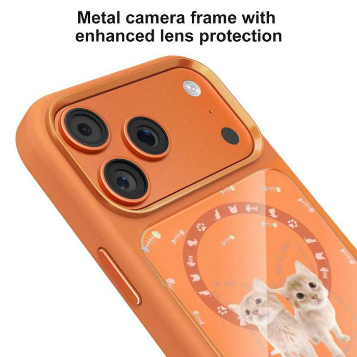 Funda magnética de silicona líquida con estampado de gatos de Mutural, For iPhone 17 Pro Max, For iPhone 17 Pro