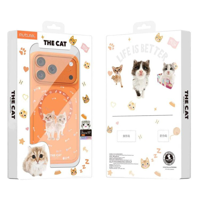 Funda magnética de silicona líquida con estampado de gatos de Mutural, For iPhone 17 Pro Max, For iPhone 17 Pro