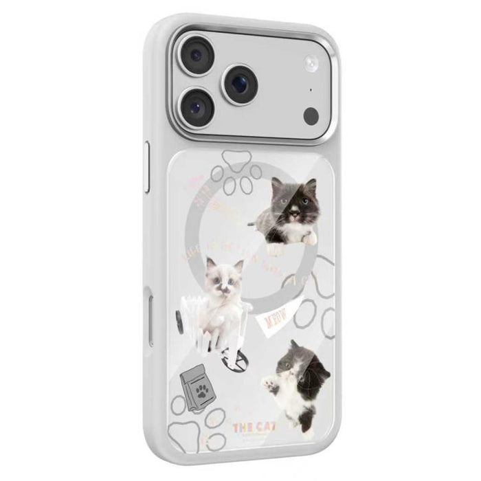 Funda magnética de silicona líquida con estampado de gatos de Mutural, For iPhone 17 Pro Max, For iPhone 17 Pro