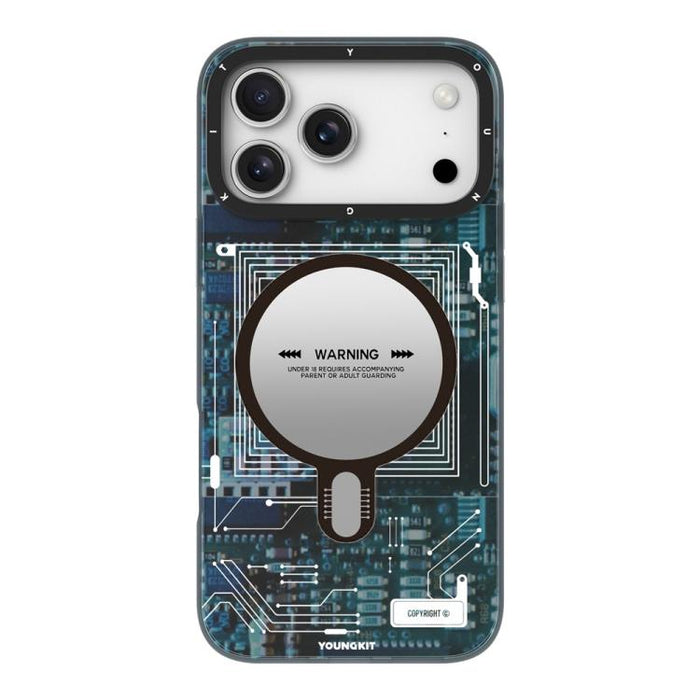 Funda magnética para teléfono YOUNGKIT Technology Series IMD de policarbonato rígido, For iPhone 17 Pro Max, For iPhone 17 Pro, For iPhone 17, For iPhone Air