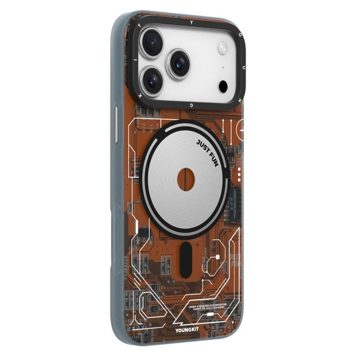 Funda magnética para teléfono YOUNGKIT Technology Series IMD de policarbonato rígido, For iPhone 17 Pro Max, For iPhone 17 Pro, For iPhone 17, For iPhone Air