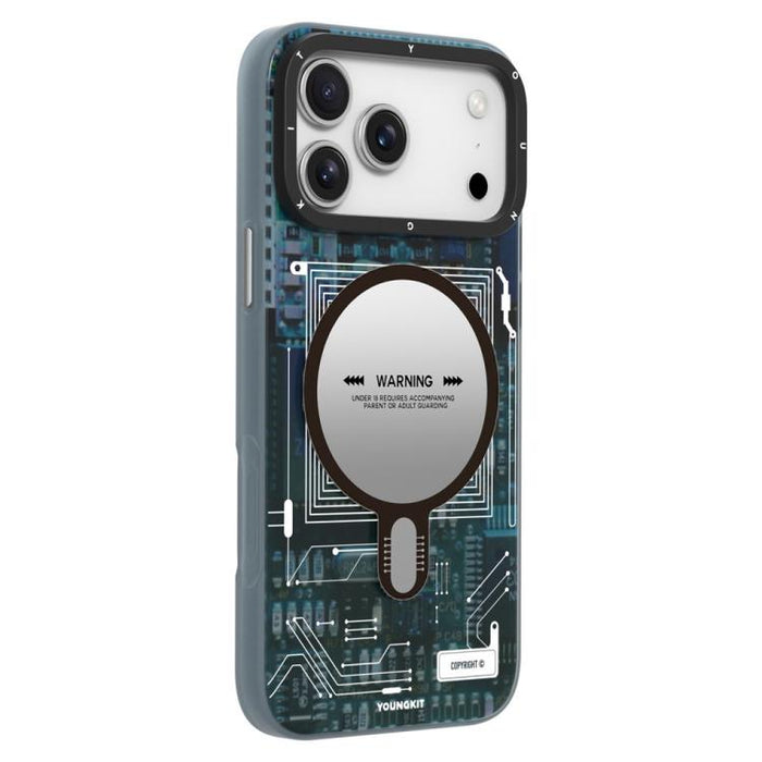 Funda magnética para teléfono YOUNGKIT Technology Series IMD de policarbonato rígido, For iPhone 17 Pro Max, For iPhone 17 Pro, For iPhone 17, For iPhone Air