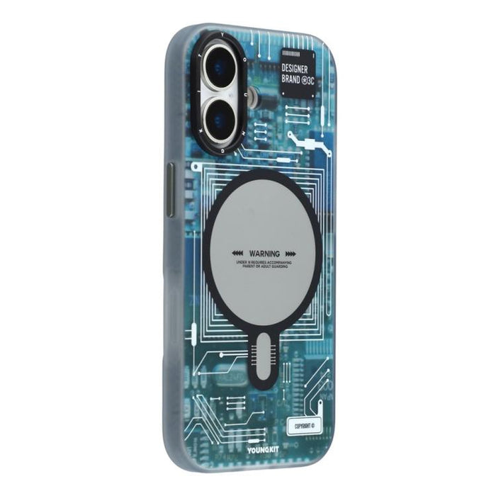 Funda magnética para teléfono YOUNGKIT Technology Series IMD de policarbonato rígido, For iPhone 17 Pro Max, For iPhone 17 Pro, For iPhone 17, For iPhone Air