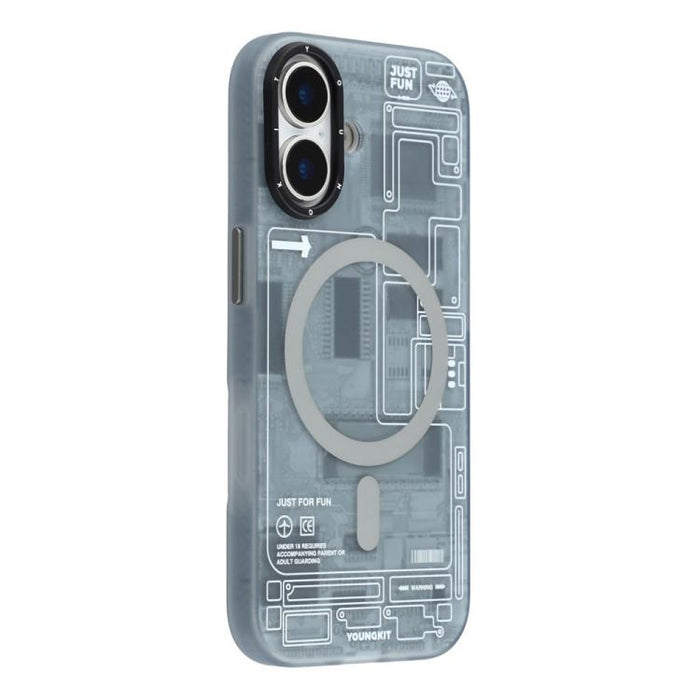 Funda magnética para teléfono YOUNGKIT Technology Series IMD de policarbonato rígido, For iPhone 17 Pro Max, For iPhone 17 Pro, For iPhone 17, For iPhone Air