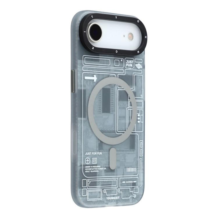 Funda magnética para teléfono YOUNGKIT Technology Series IMD de policarbonato rígido, For iPhone 17 Pro Max, For iPhone 17 Pro, For iPhone 17, For iPhone Air
