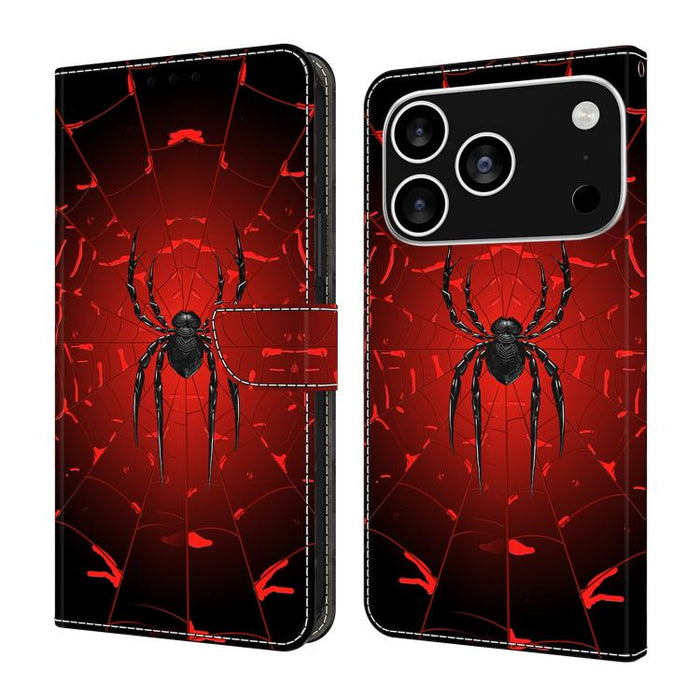 Funda para teléfono de cuero vegano pintado con efecto cristal, For iPhone 17e / 16e, For iPhone 17 Pro Max, For iPhone 17 Pro, For iPhone 17