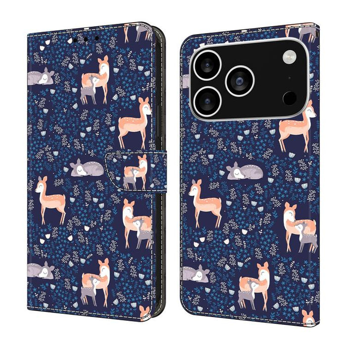 Funda para teléfono de cuero vegano pintado con efecto cristal, For iPhone 17e / 16e, For iPhone 17 Pro Max, For iPhone 17 Pro, For iPhone 17