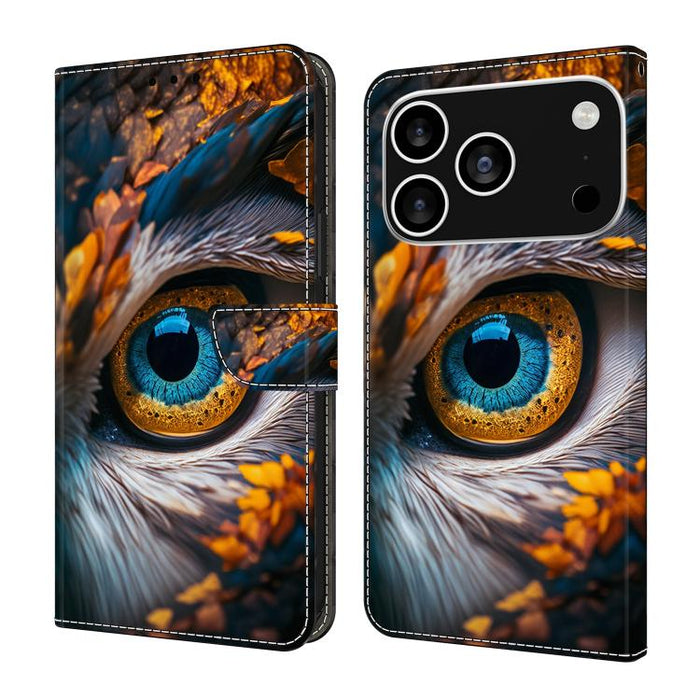 Funda para teléfono de cuero vegano pintado con efecto cristal, For iPhone 17e / 16e, For iPhone 17 Pro Max, For iPhone 17 Pro, For iPhone 17