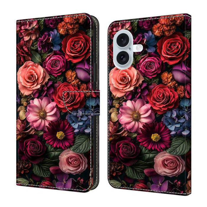 Funda para teléfono de cuero vegano pintado con efecto cristal, For iPhone 17e / 16e, For iPhone 17 Pro Max, For iPhone 17 Pro, For iPhone 17