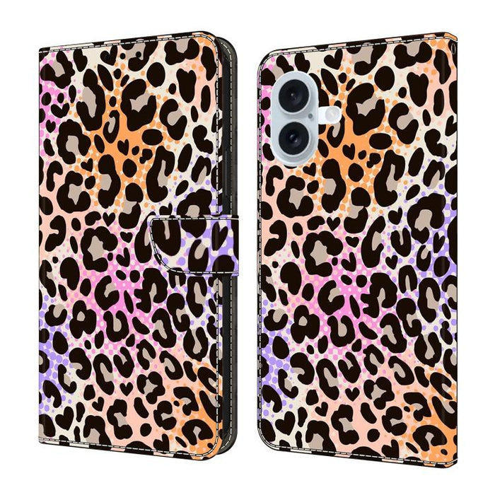 Funda para teléfono de cuero vegano pintado con efecto cristal, For iPhone 17e / 16e, For iPhone 17 Pro Max, For iPhone 17 Pro, For iPhone 17