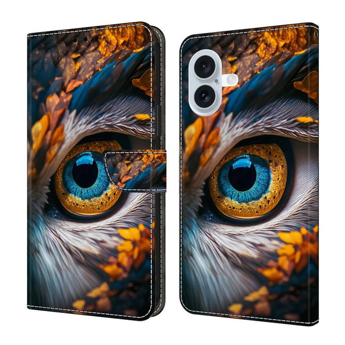 Funda para teléfono de cuero vegano pintado con efecto cristal, For iPhone 17e / 16e, For iPhone 17 Pro Max, For iPhone 17 Pro, For iPhone 17