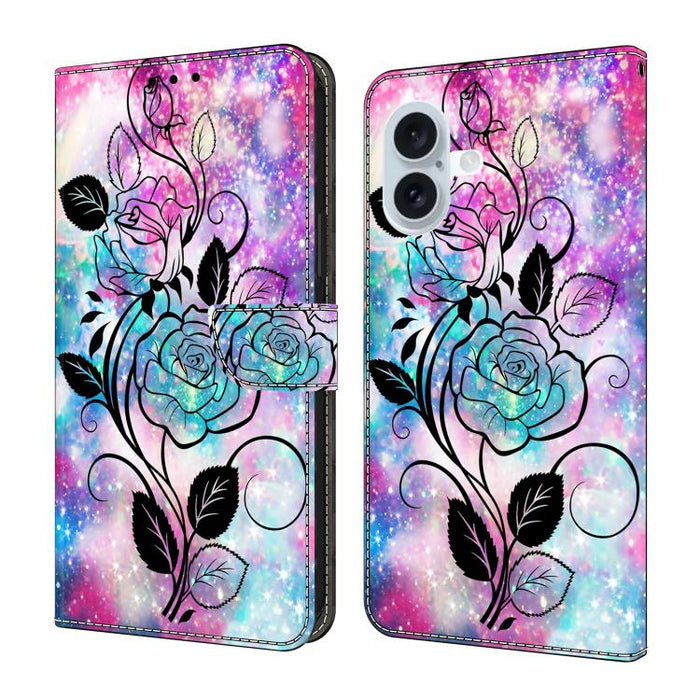 Funda para teléfono de cuero vegano pintado con efecto cristal, For iPhone 17e / 16e, For iPhone 17 Pro Max, For iPhone 17 Pro, For iPhone 17