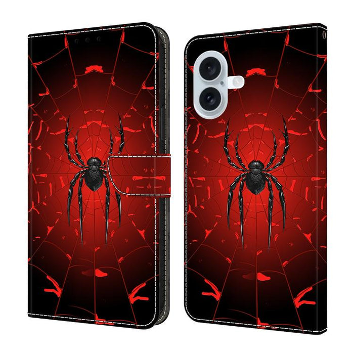 Funda para teléfono de cuero vegano pintado con efecto cristal, For iPhone 17e / 16e, For iPhone 17 Pro Max, For iPhone 17 Pro, For iPhone 17