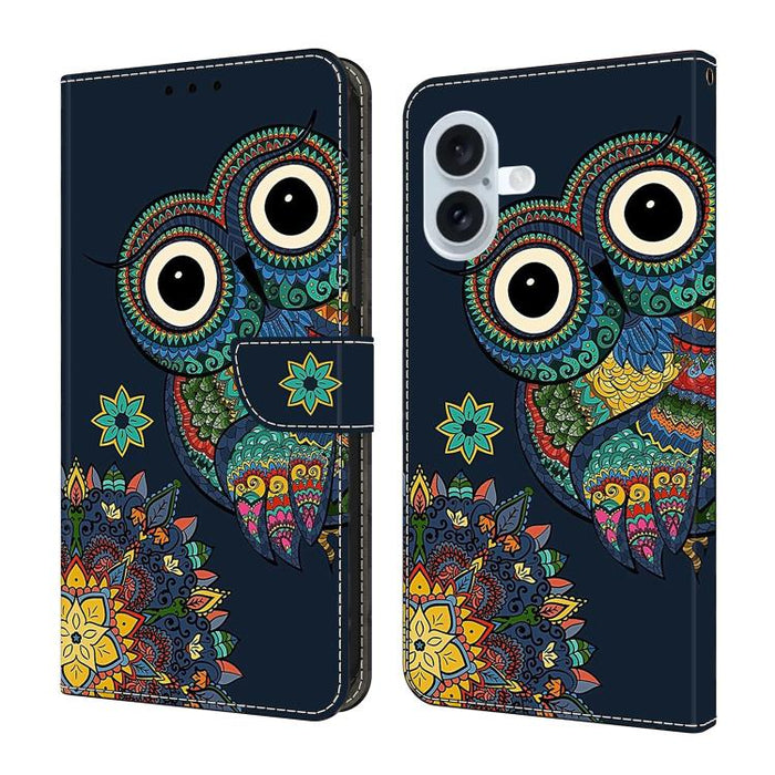 Funda para teléfono de cuero vegano pintado con efecto cristal, For iPhone 17e / 16e, For iPhone 17 Pro Max, For iPhone 17 Pro, For iPhone 17