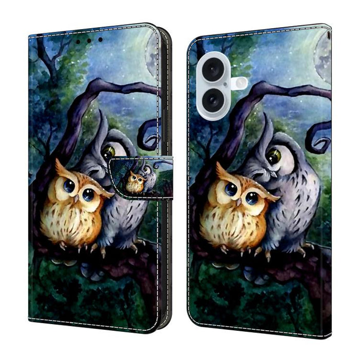 Funda para teléfono de cuero vegano pintado con efecto cristal, For iPhone 17e / 16e, For iPhone 17 Pro Max, For iPhone 17 Pro, For iPhone 17