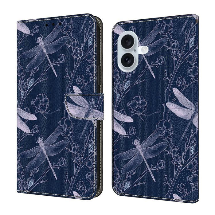 Funda para teléfono de cuero vegano pintado con efecto cristal, For iPhone 17e / 16e, For iPhone 17 Pro Max, For iPhone 17 Pro, For iPhone 17