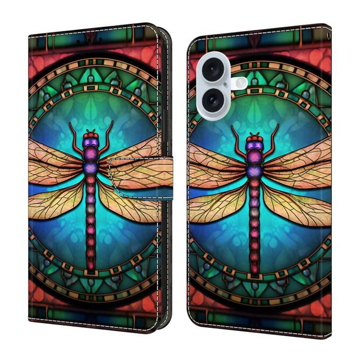 Funda para teléfono de cuero vegano pintado con efecto cristal, For iPhone 17e / 16e, For iPhone 17 Pro Max, For iPhone 17 Pro, For iPhone 17