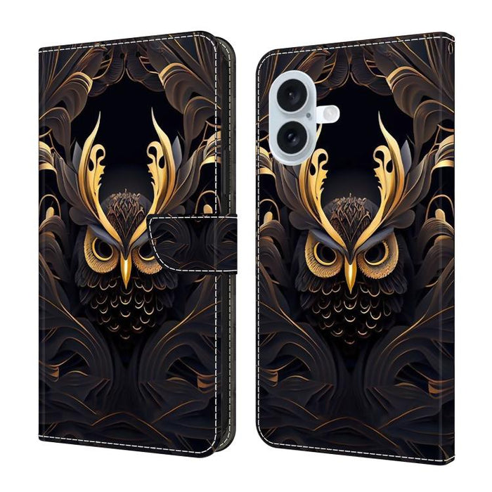 Funda para teléfono de cuero vegano pintado con efecto cristal, For iPhone 17e / 16e, For iPhone 17 Pro Max, For iPhone 17 Pro, For iPhone 17