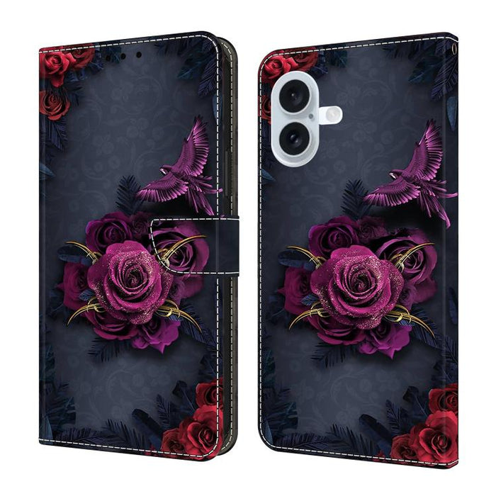 Funda para teléfono de cuero vegano pintado con efecto cristal, For iPhone 17e / 16e, For iPhone 17 Pro Max, For iPhone 17 Pro, For iPhone 17