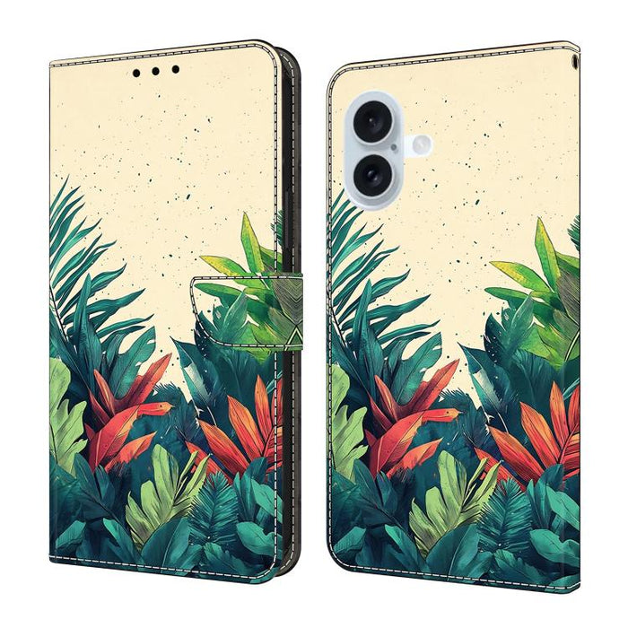 Funda para teléfono de cuero vegano pintado con efecto cristal, For iPhone 17e / 16e, For iPhone 17 Pro Max, For iPhone 17 Pro, For iPhone 17