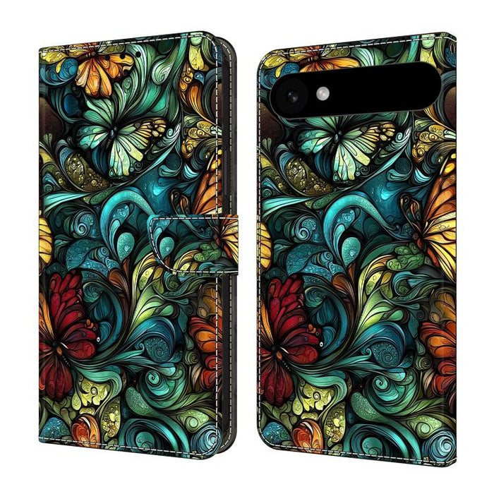 Funda para teléfono de cuero vegano pintado con efecto cristal, For iPhone Air, For iPhone 16 Pro Max, For iPhone 16 Pro, For iPhone 16 Plus