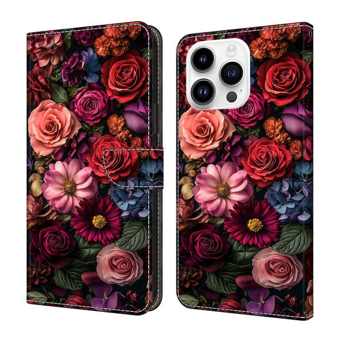 Funda para teléfono de cuero vegano pintado con efecto cristal, For iPhone Air, For iPhone 16 Pro Max, For iPhone 16 Pro, For iPhone 16 Plus
