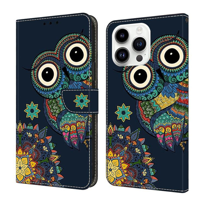 Funda para teléfono de cuero vegano pintado con efecto cristal, For iPhone Air, For iPhone 16 Pro Max, For iPhone 16 Pro, For iPhone 16 Plus